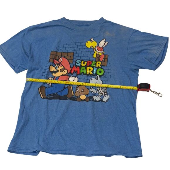 Super Mario T-Shirt Size Large Unisex Blue Short Sleeve - Picture 2 of 8